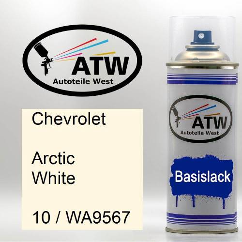 Chevrolet, Arctic White, 10 / WA9567: 400ml Sprühdose, von ATW Autoteile West.